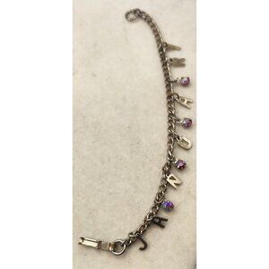 Vintage Charm Bracelet - JANUARY Letters & Aurelias Borealis Accent Charms